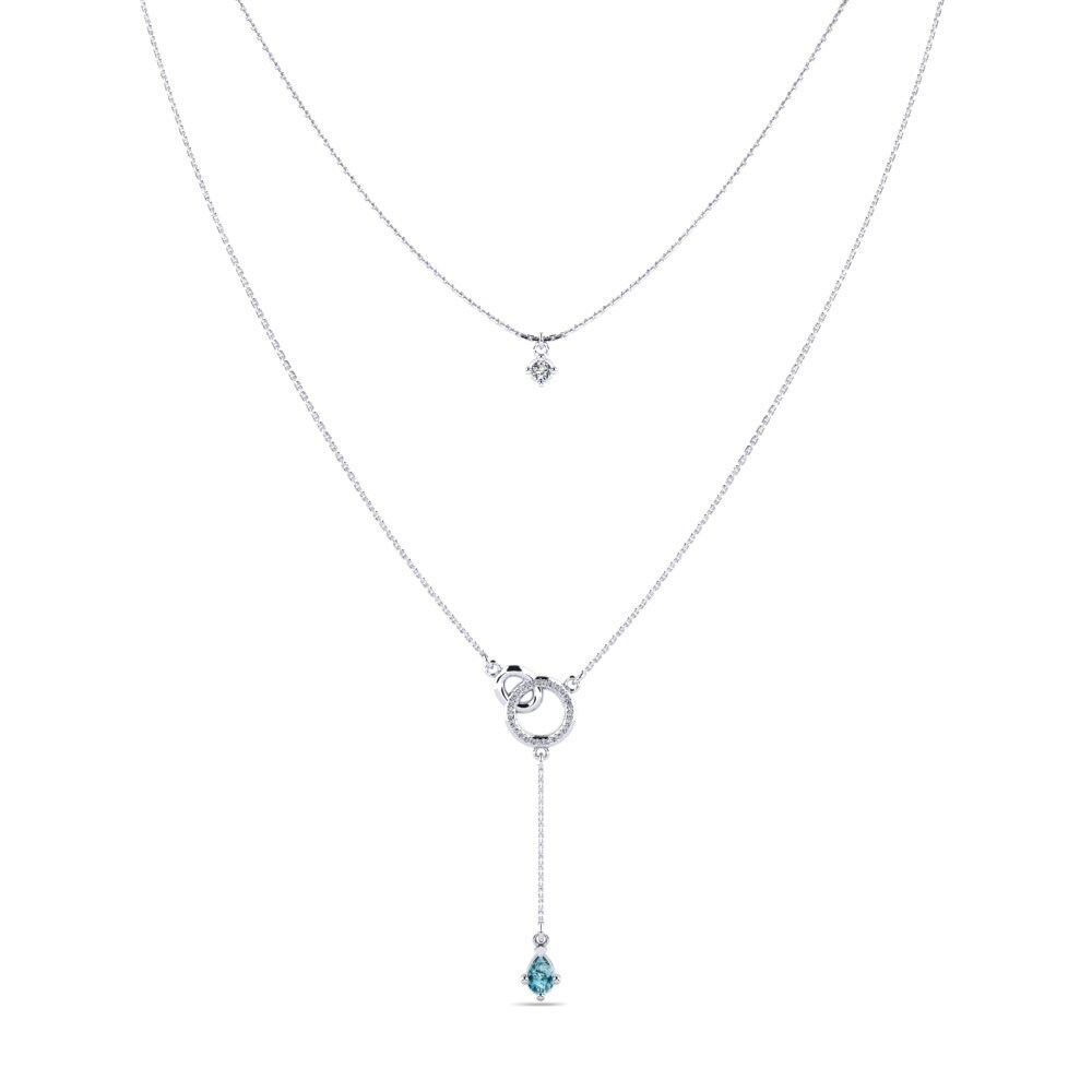 Blue Zircon Women's Necklace Noelette