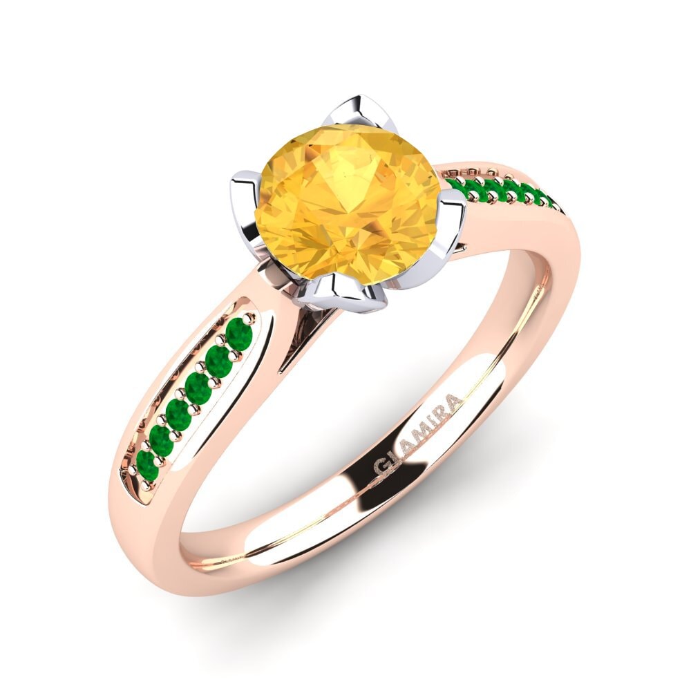14K Rood & Wit Goud Citrien Verlovingsring Noemin