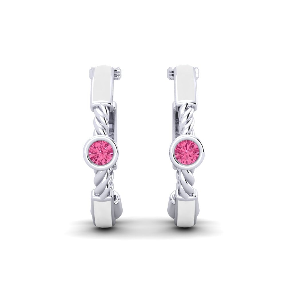 Orecchini Tormalina Rosa Abbracci e cerchi