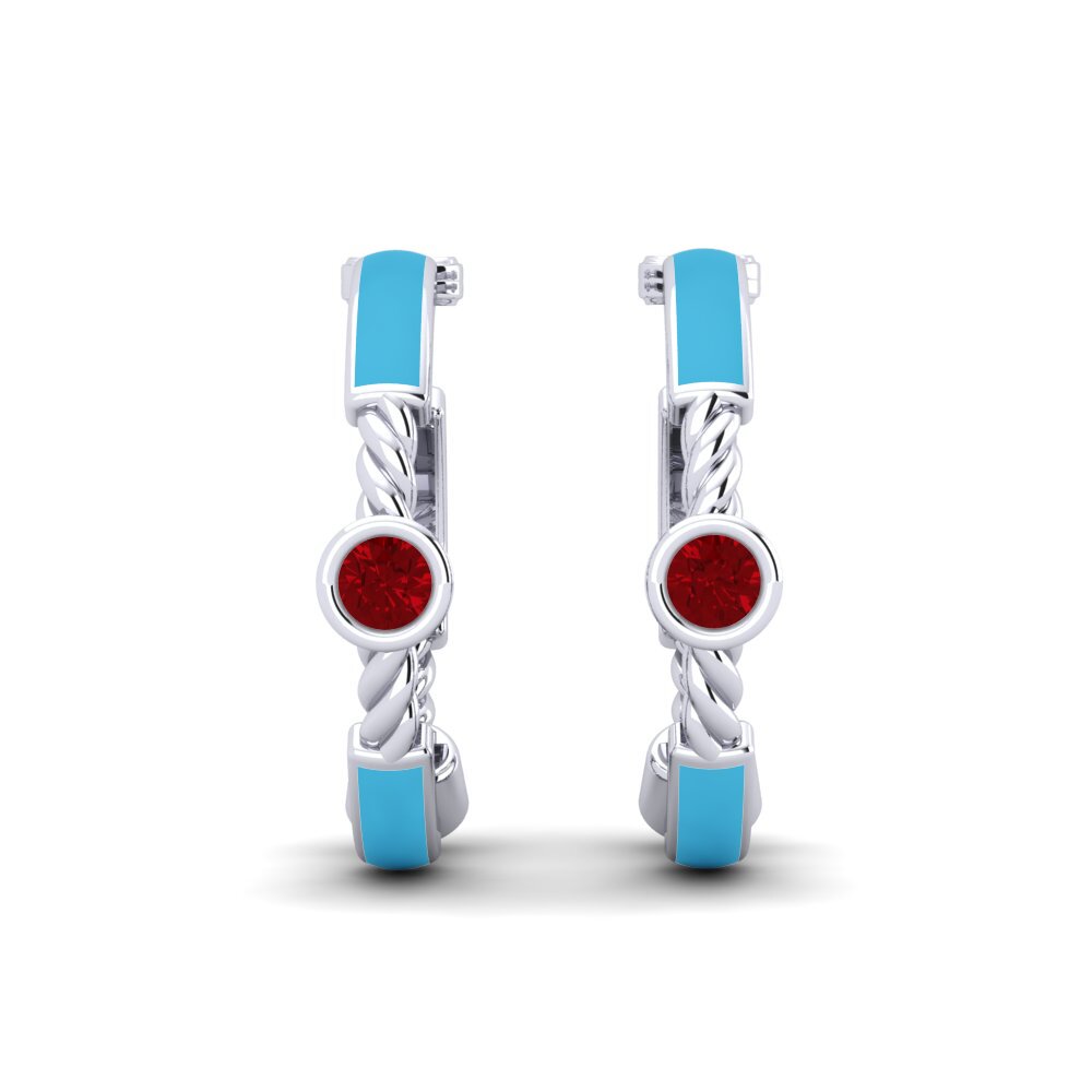 Huggies & Hoops Red Zirconia Earrings