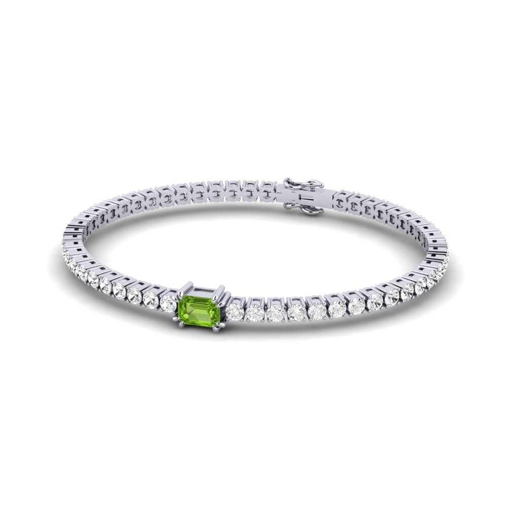 9ct White Gold Peridot SYLVIE Bracelet Nolosha