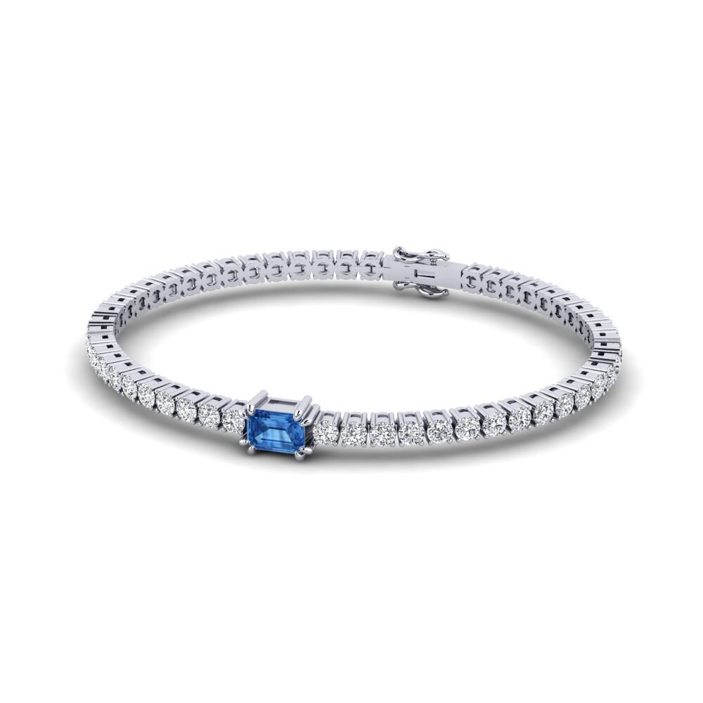 White Silver Dark Blue Zirconia SYLVIE Bracelet Nolosha