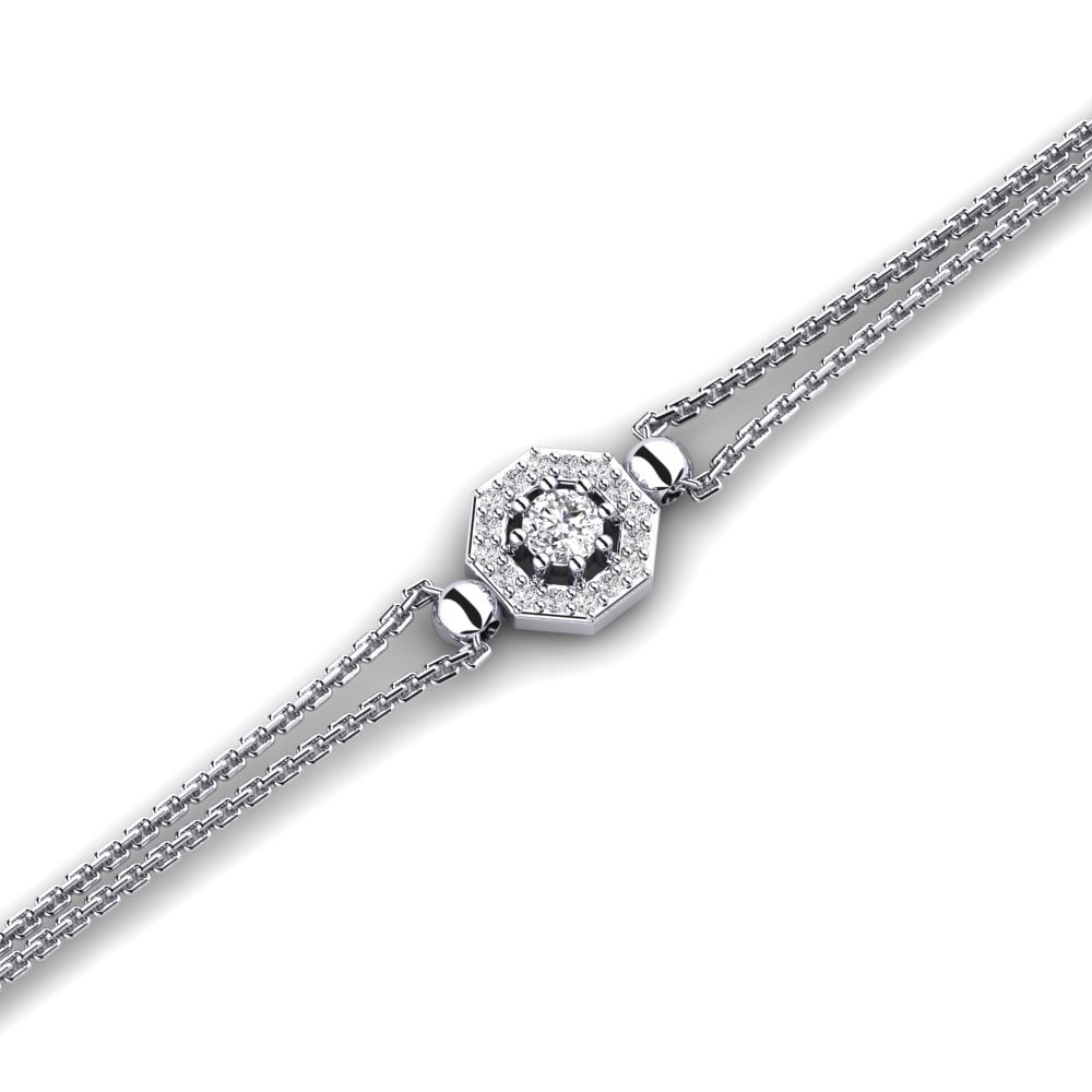Weißgold 585 Labor-gezüchteter Diamant Damen armband Nomin