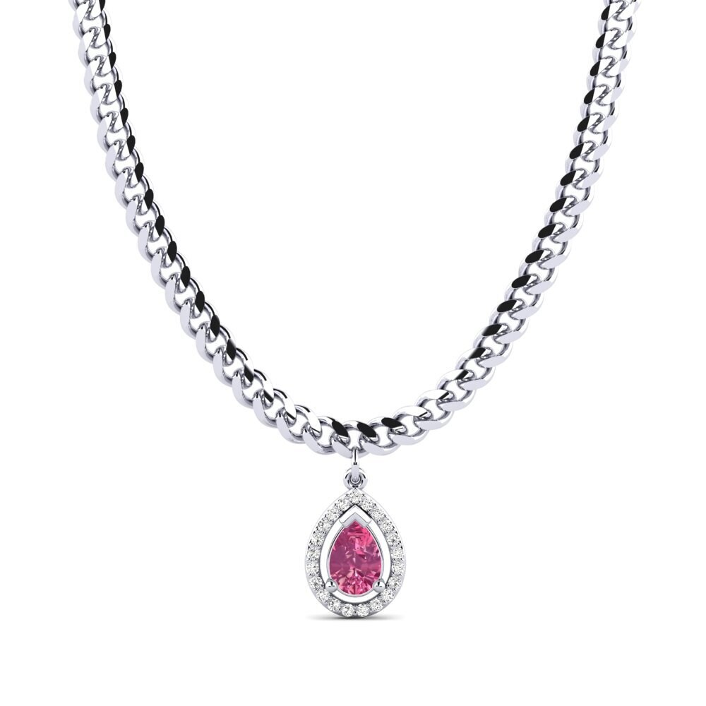 Pink Tourmaline Women's Necklace Nona Pear