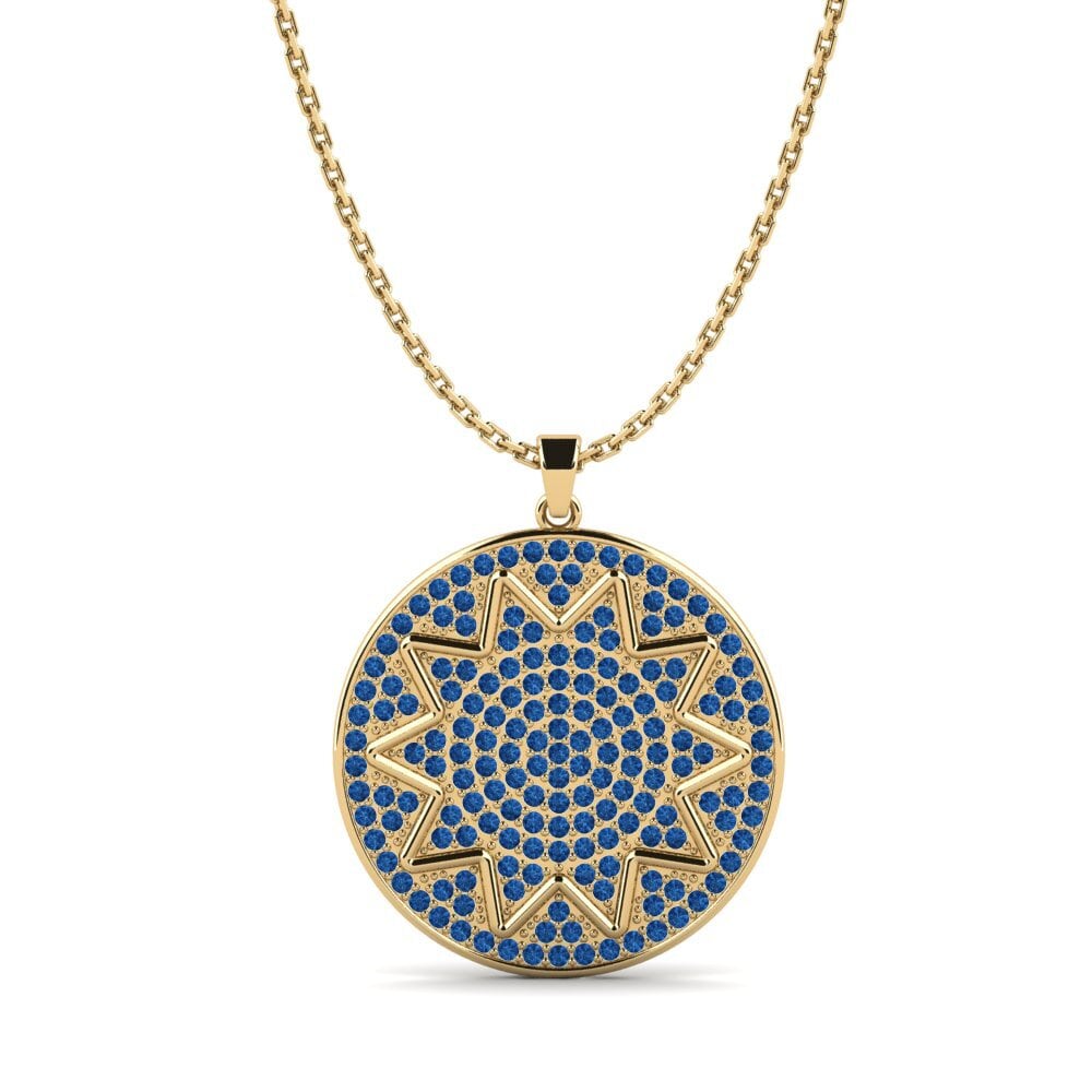 Zircônia azul escuro Pingente Feminino Nongrieved
