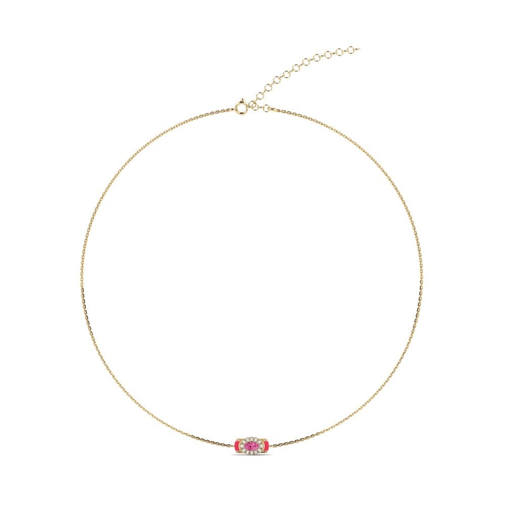 Pink Tourmaline Women's Choker Necklace Nopis