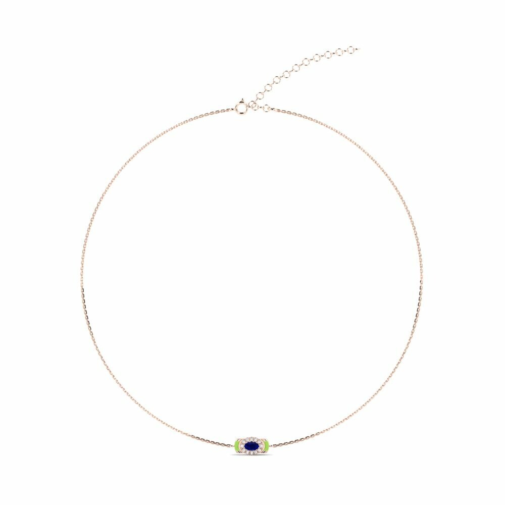 Vàng Hồng 18K Đá Sapphire Dây chuyền choker nữ Nopis