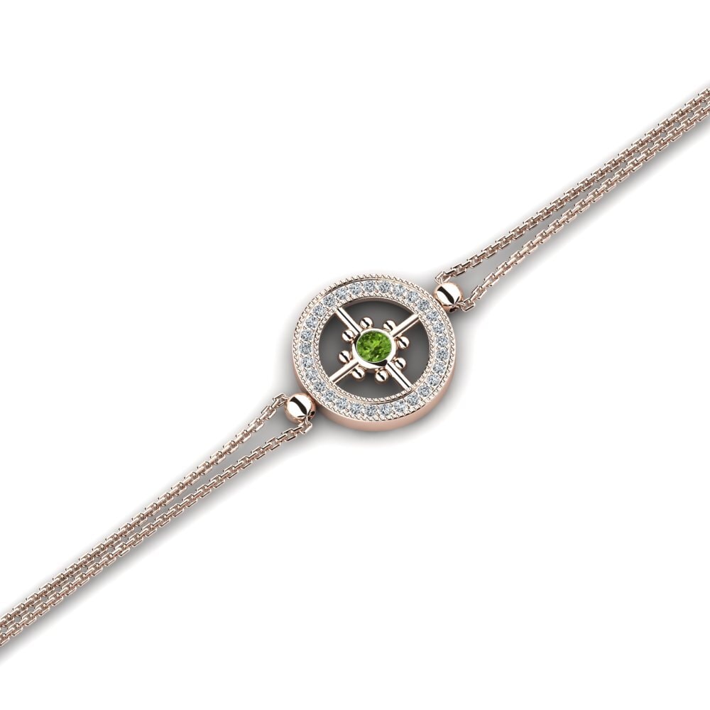 9ct Rose Gold Peridot Women's Bracelet Norden