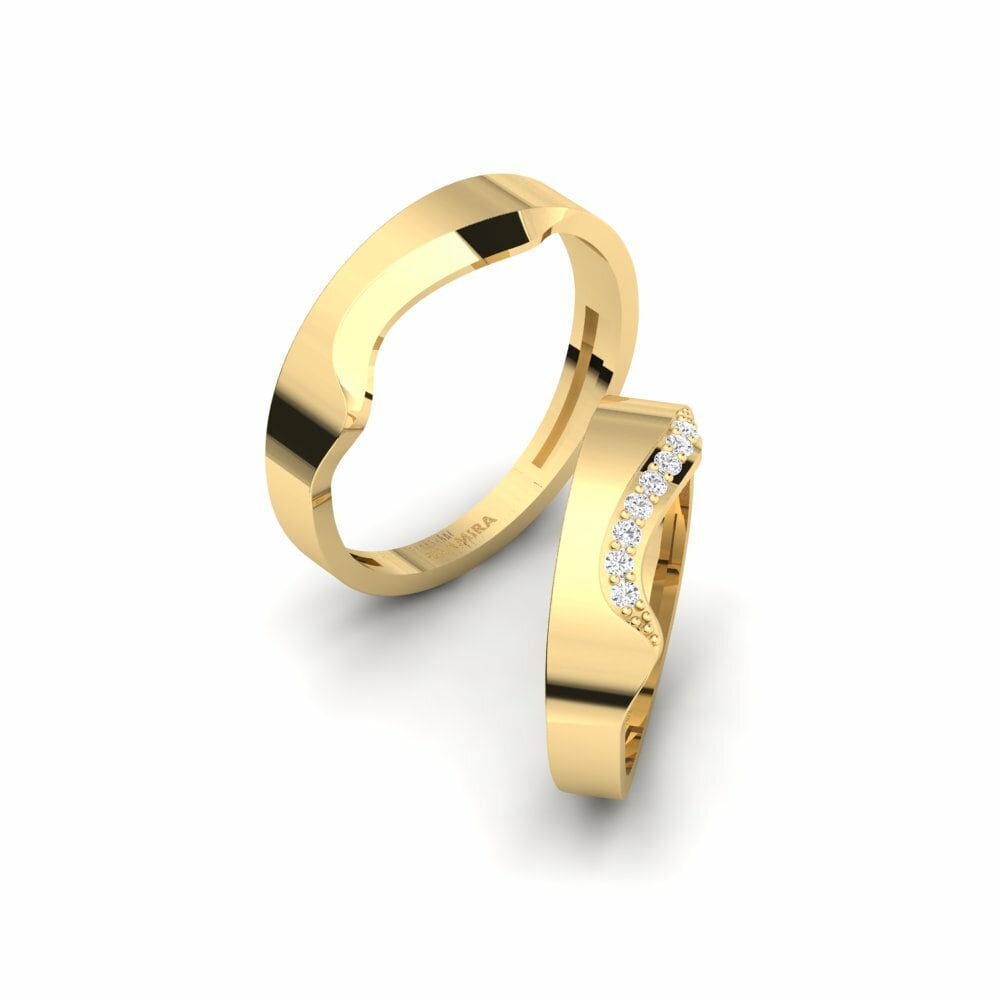Oro Giallo 750 Fede nuziale Normalize Pair