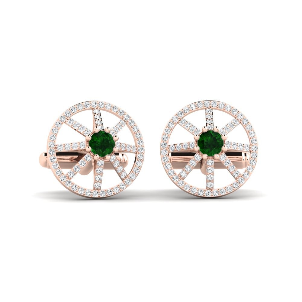 14ct Rose Gold Green Tourmaline Cufflink Nour