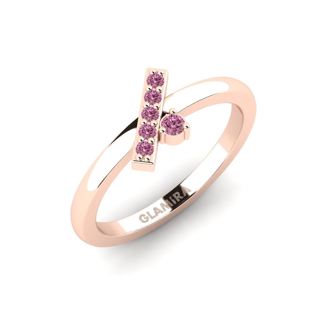 14k Oro Rosa Granate Rhodolite Anillo Nousta
