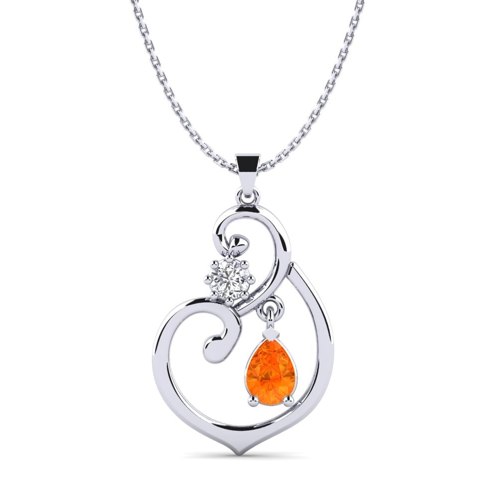 Pear Orange Sapphire Women's Pendant Nowelle
