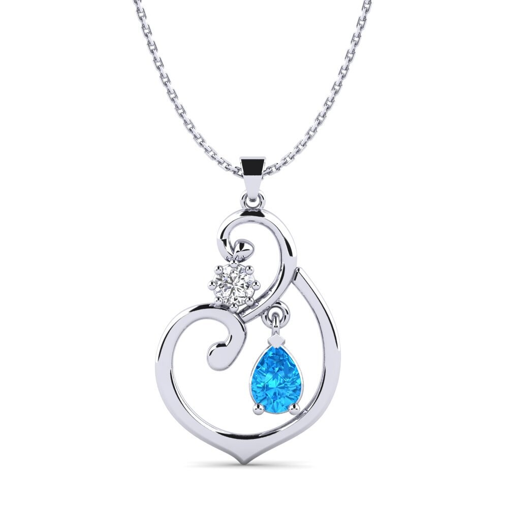 Pear Blue Topaz Women's Pendant Nowelle