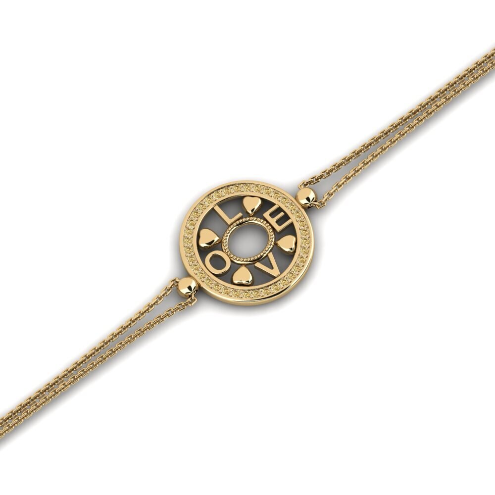 14ct Yellow Gold Brown Diamond Women's Bracelet Nowt