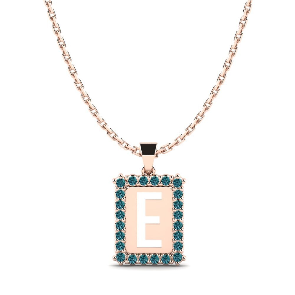 Rotgold 585 Blauer Diamant Damen anhänger Nubia E