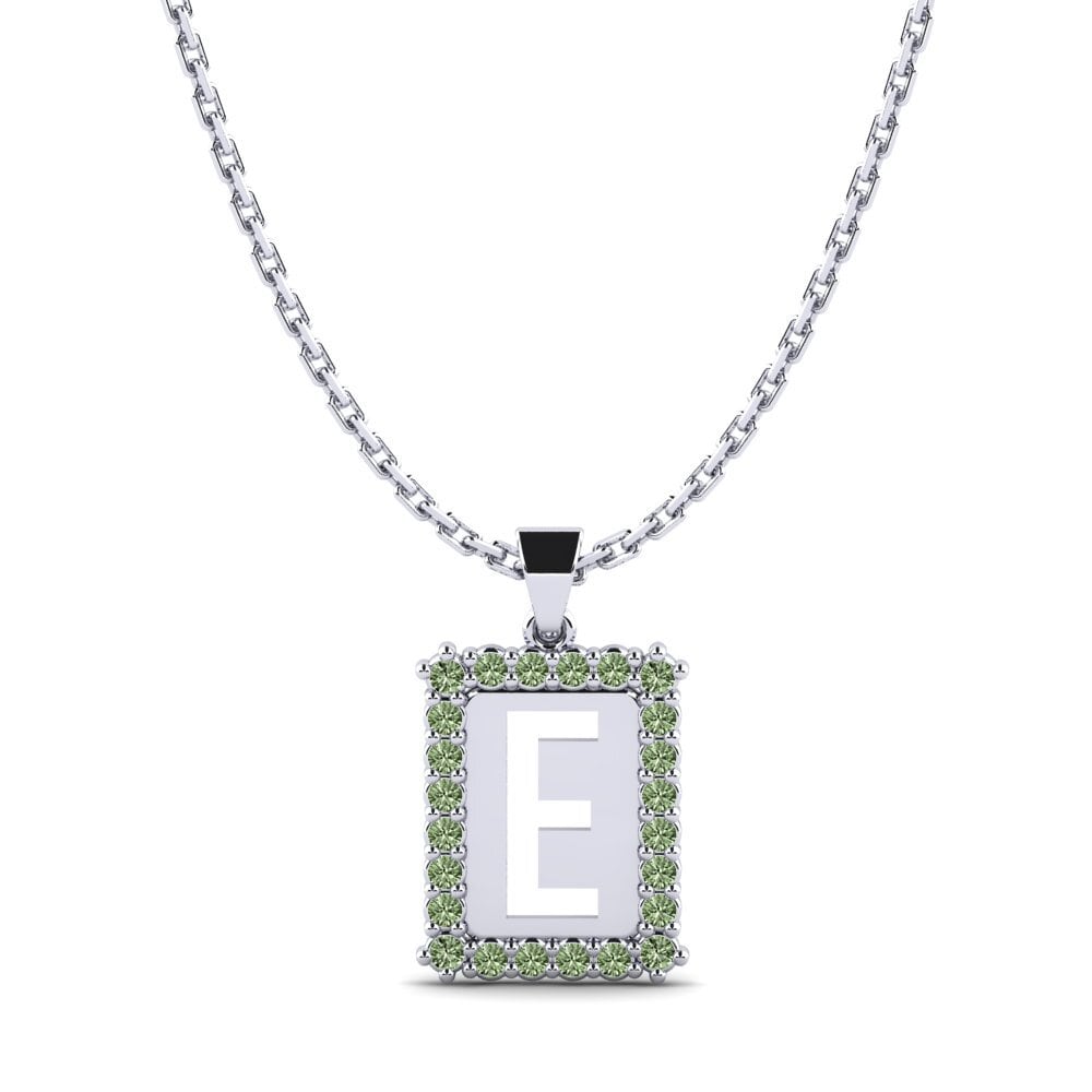 Weiß-Silber Grüner Diamant Damen anhänger Nubia E