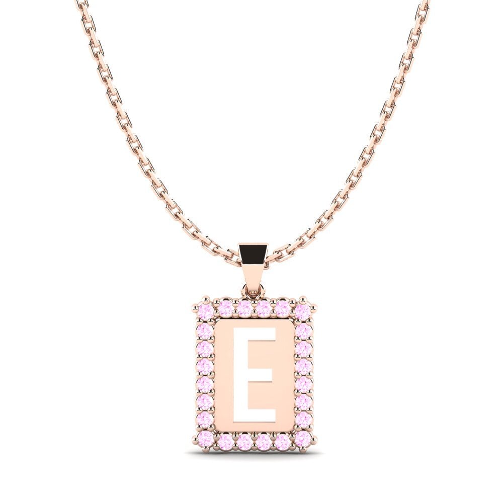 Rotgold 585 Rosa Saphir Damen anhänger Nubia E