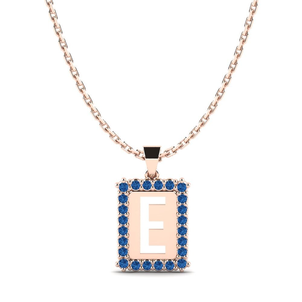Rotgold 585 Dunkelblauer Zirkonia Damen anhänger Nubia E