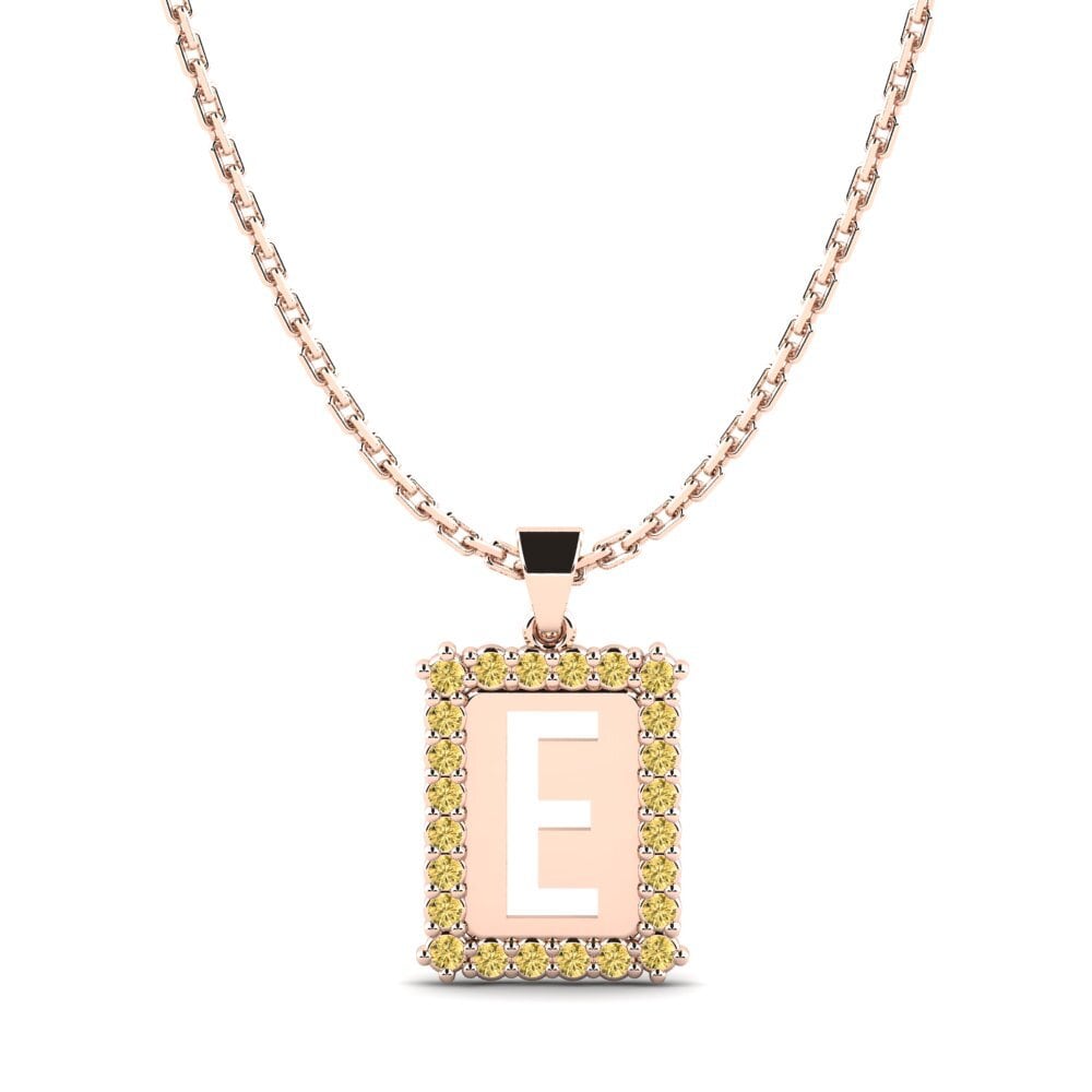 Rotgold 585 Gelber Diamant Damen anhänger Nubia E