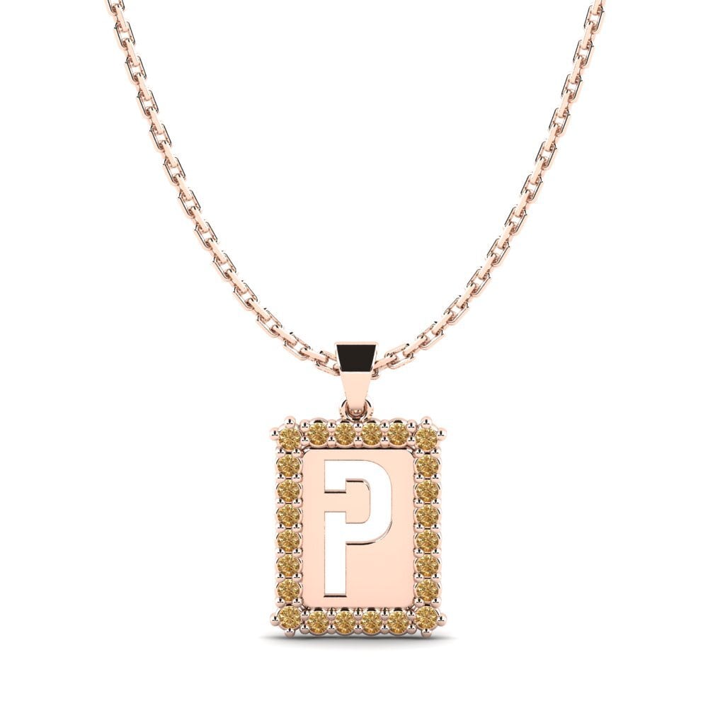 Rotgold 585 Brauner Diamant Damen anhänger Nubia P