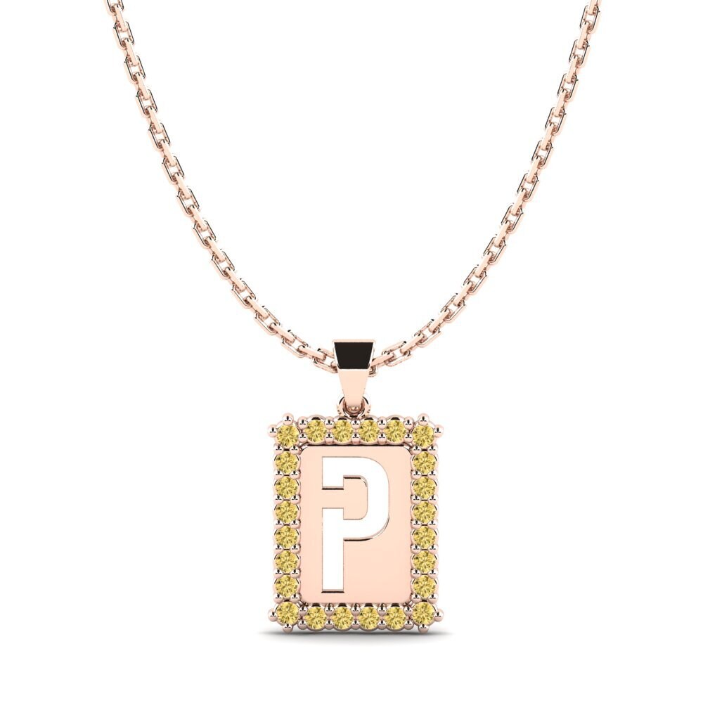 Rotgold 585 Gelber Diamant Damen anhänger Nubia P