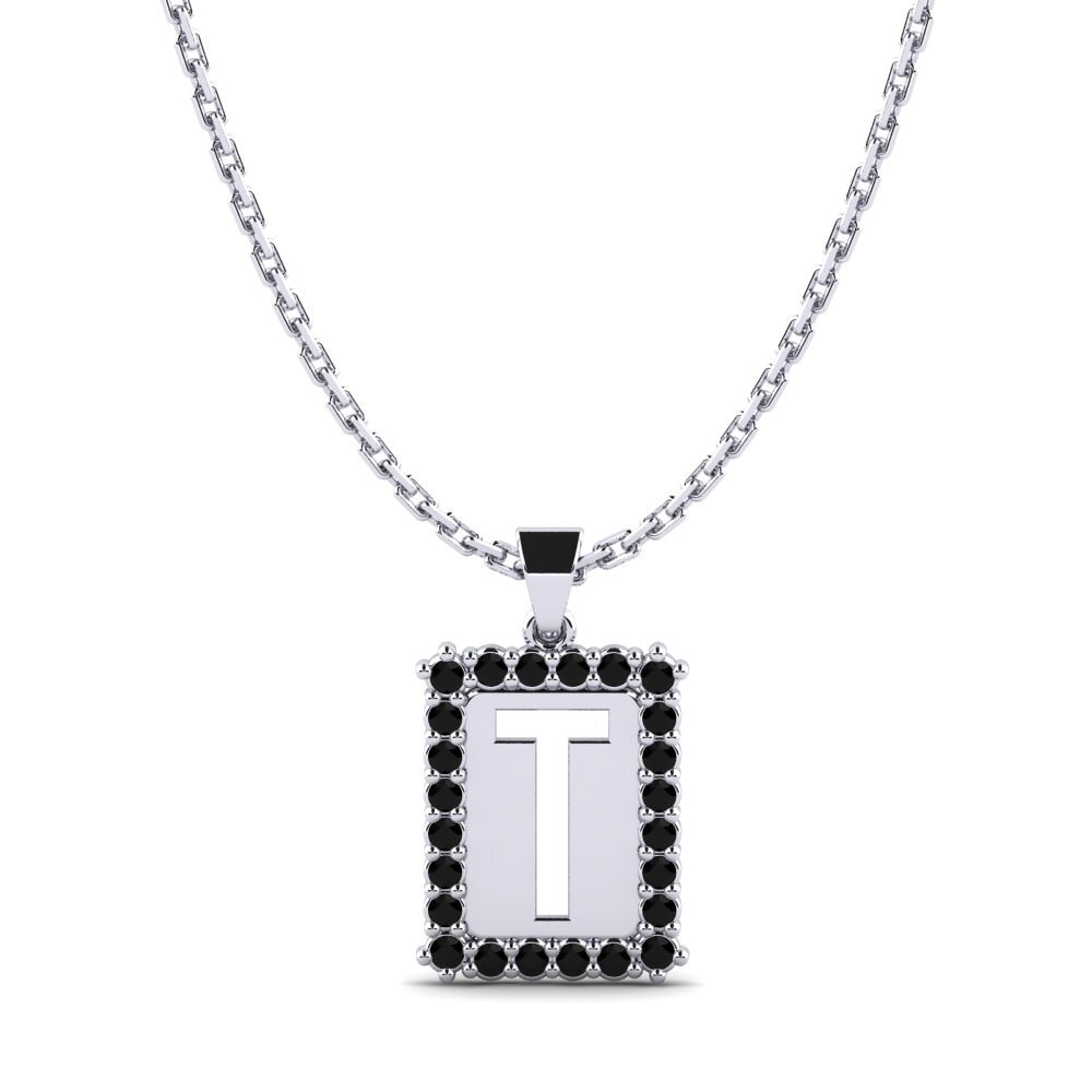 Rund Schwarzer Onyx Damen anhänger Nubia T