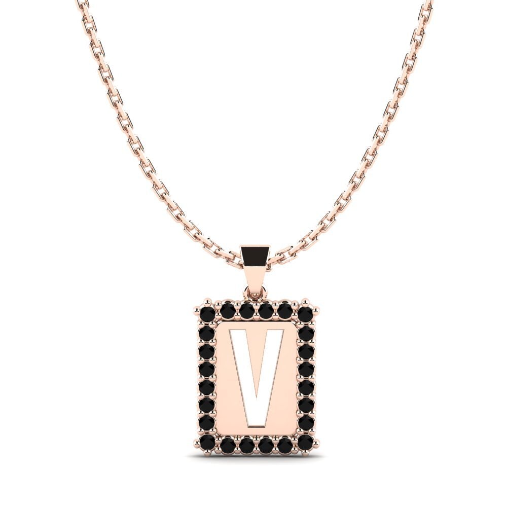 Rotgold 585 Schwarzer Diamant Damen anhänger Nubia V