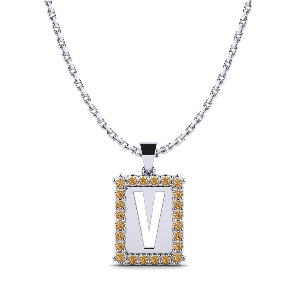 Plata 925 Diamante Marrón Colgante de Mujer Nubia V