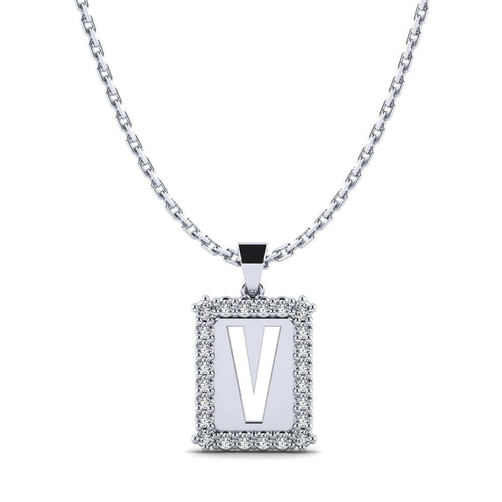 950 Platin Zirkonia Damen anhänger Nubia V