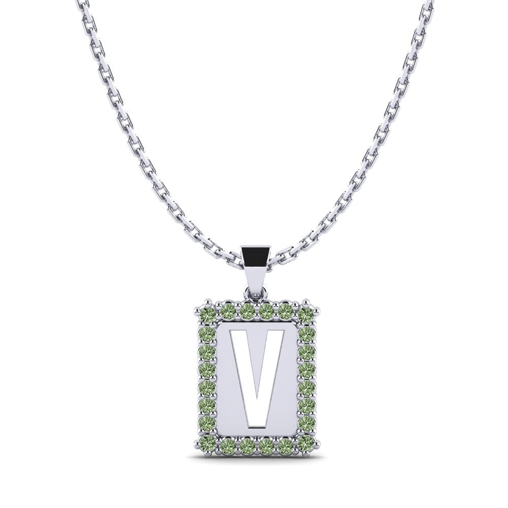 Weiß-Silber Grüner Diamant Damen anhänger Nubia V
