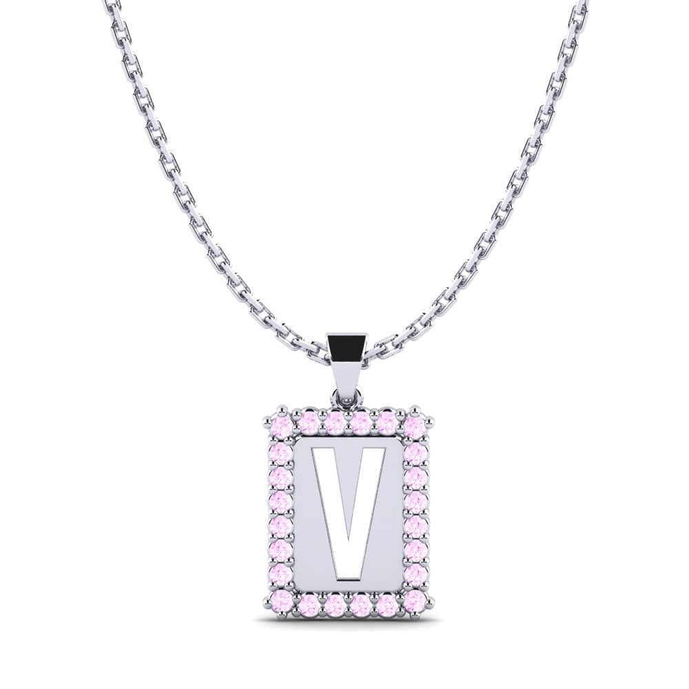 950 Platin Rosa Saphir Damen anhänger Nubia V