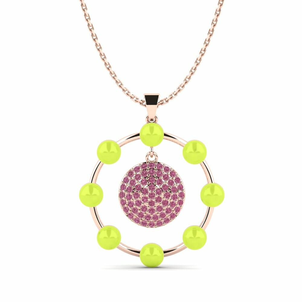 Vàng Hồng 9K Đá Rhodolite Mặt dây chuyền nữ Nubilum