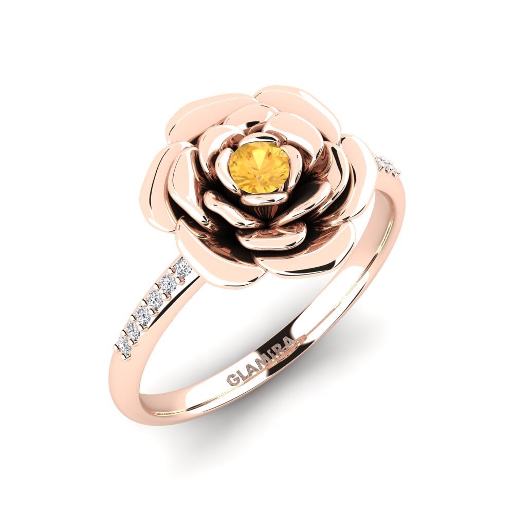 9k Rose Gold Citrine Ring Nugul