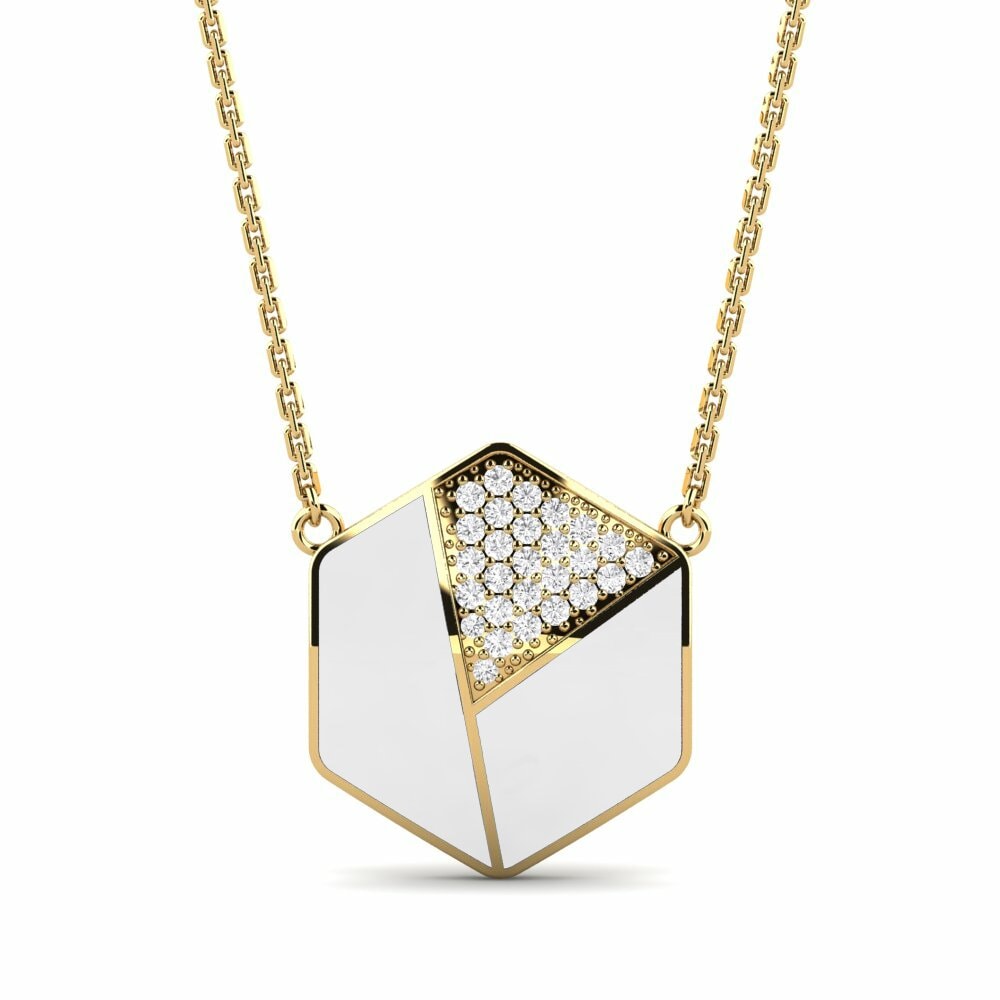 Vàng 9K Đá Sapphire Trắng Dây chuyền nữ Numerale