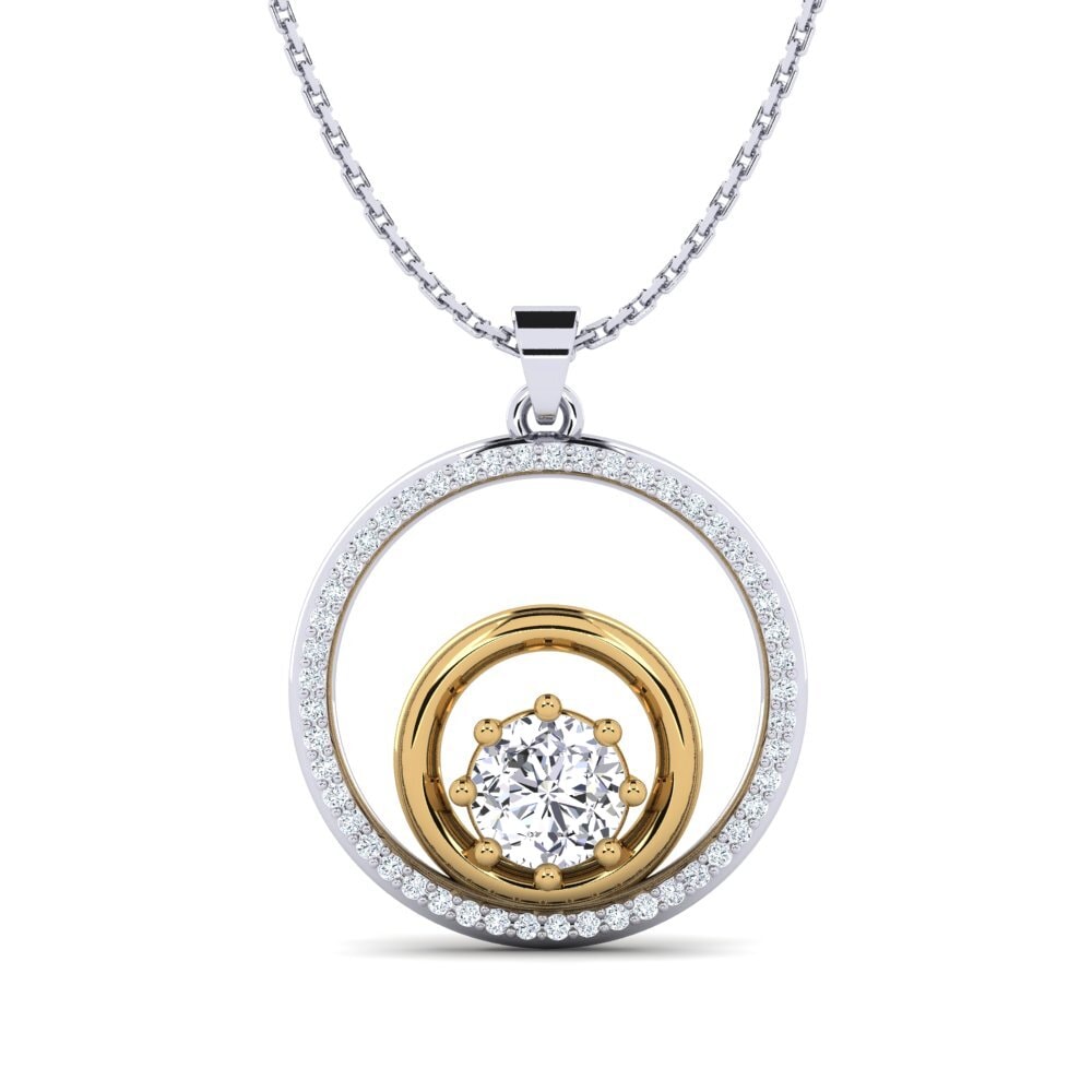 Halskæder Fashion Laboratorieskabt diamant 585 Hvid & Gult Guld