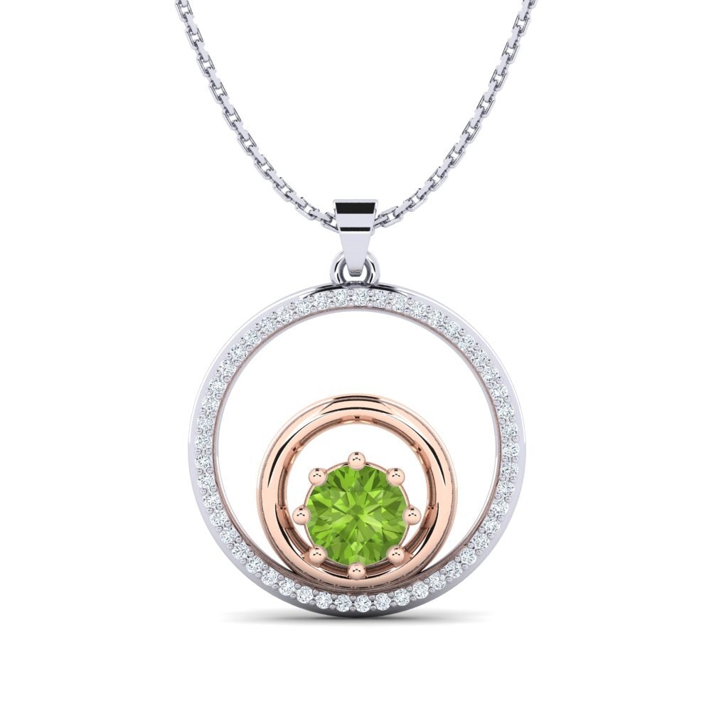Fashion Peridot 14k White & Rose Gold Necklaces
