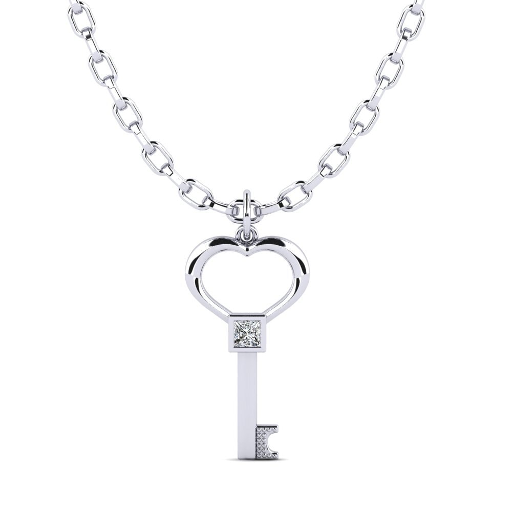 18k Oro Blanco Colgante para hombre Nurds Men