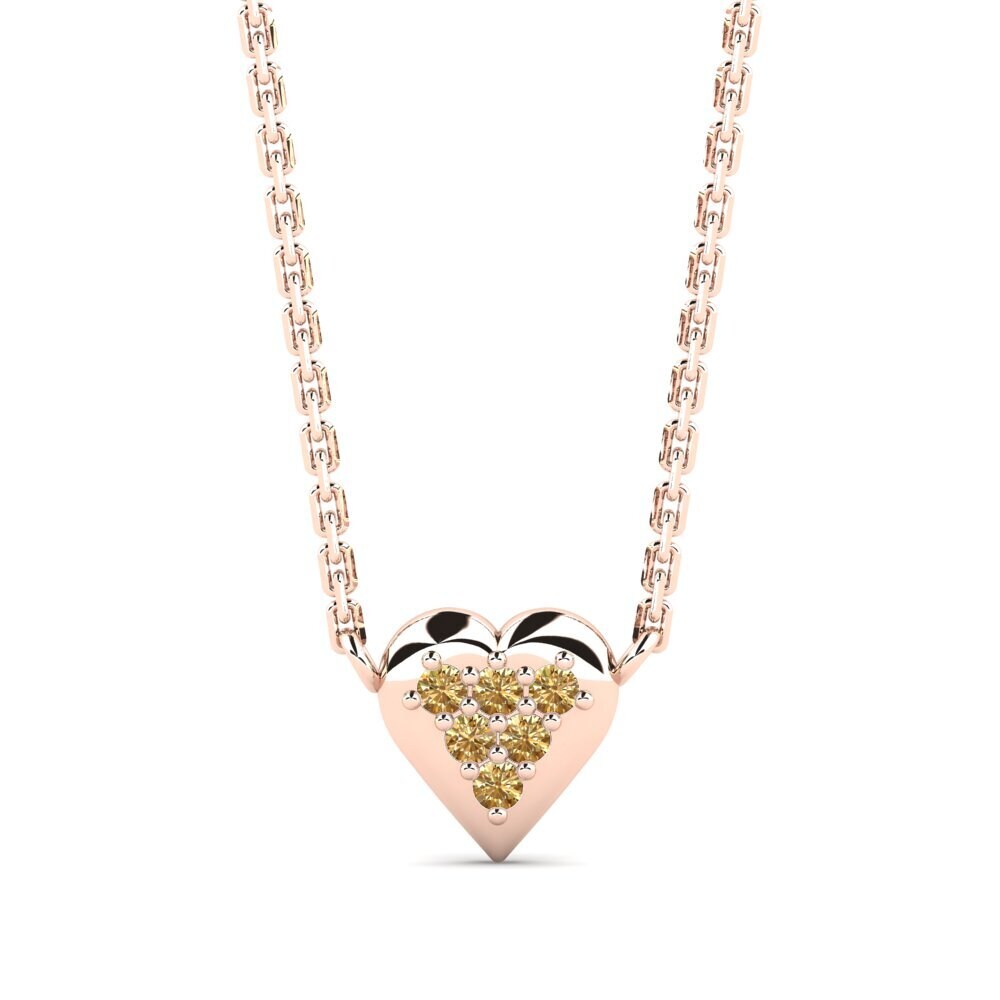 14k Oro Rosa Diamante Marrón Collar para Niño Nyenyezi