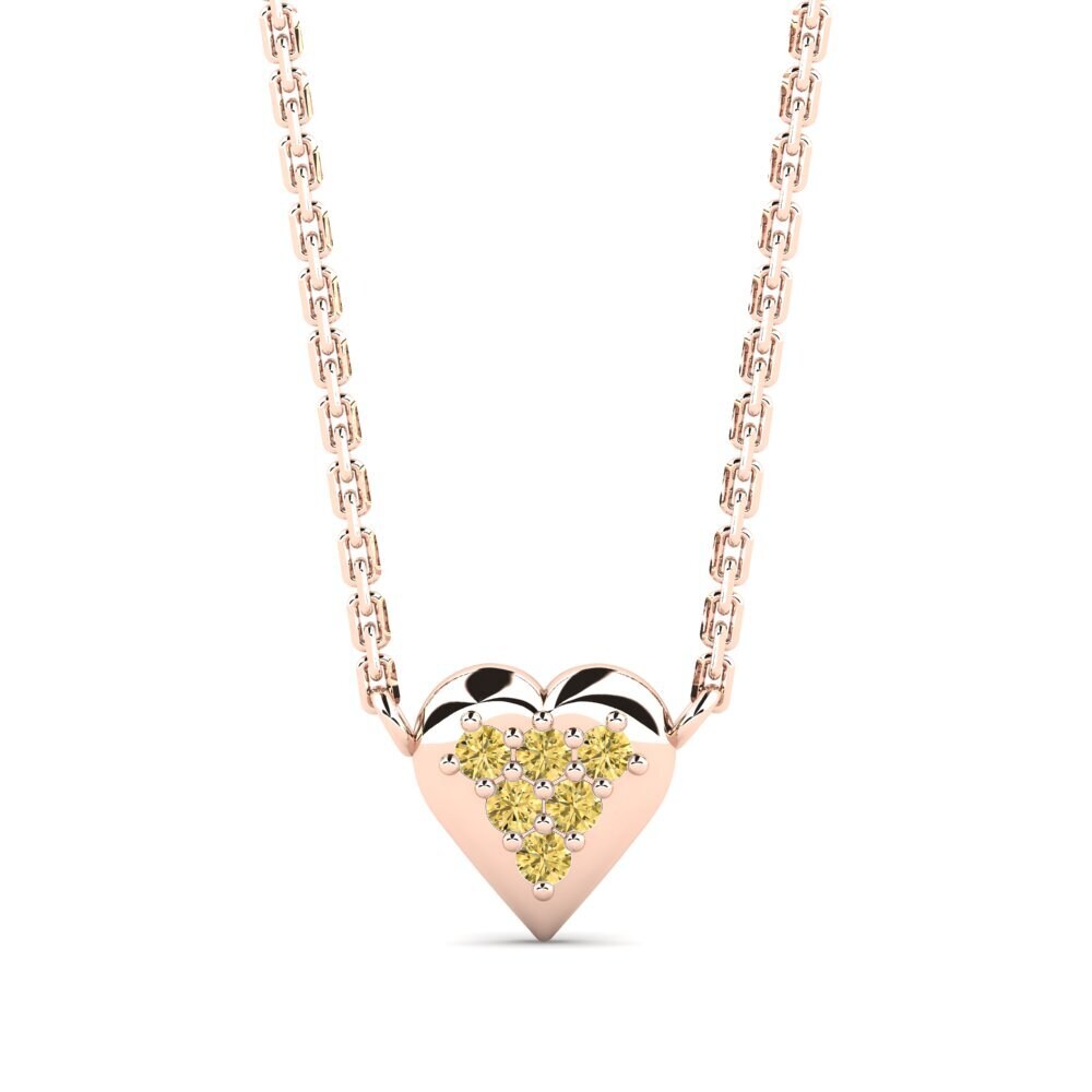 14k Oro Rosa Diamante Amarillo Collar para Niño Nyenyezi