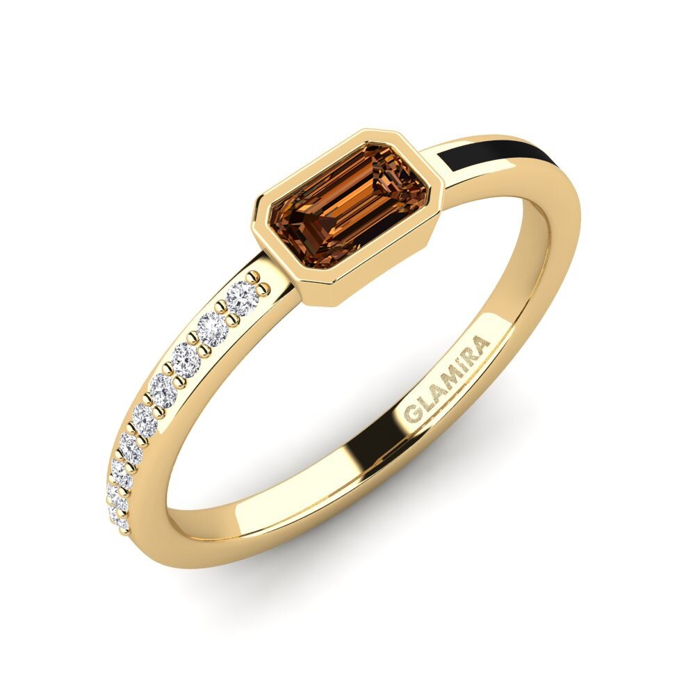 Emerald Cut Brown Diamond Engagement Ring Nymbre