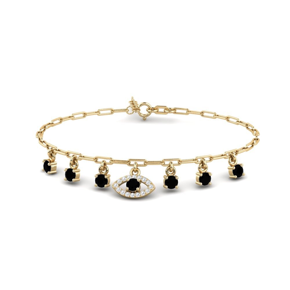 Saphir noir Bracelet trombones Nysitu