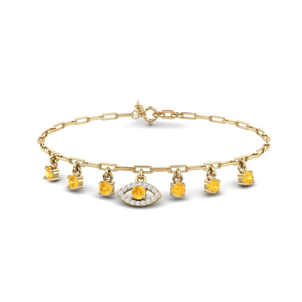 Citrine Paperclip Bracelet Nysitu