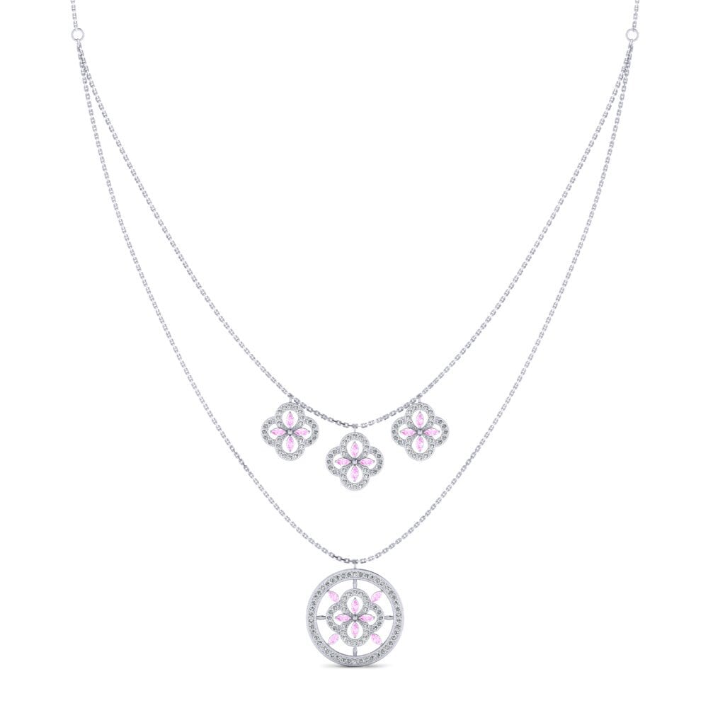 Zafiro Rosado Collar de Mujer Obdal