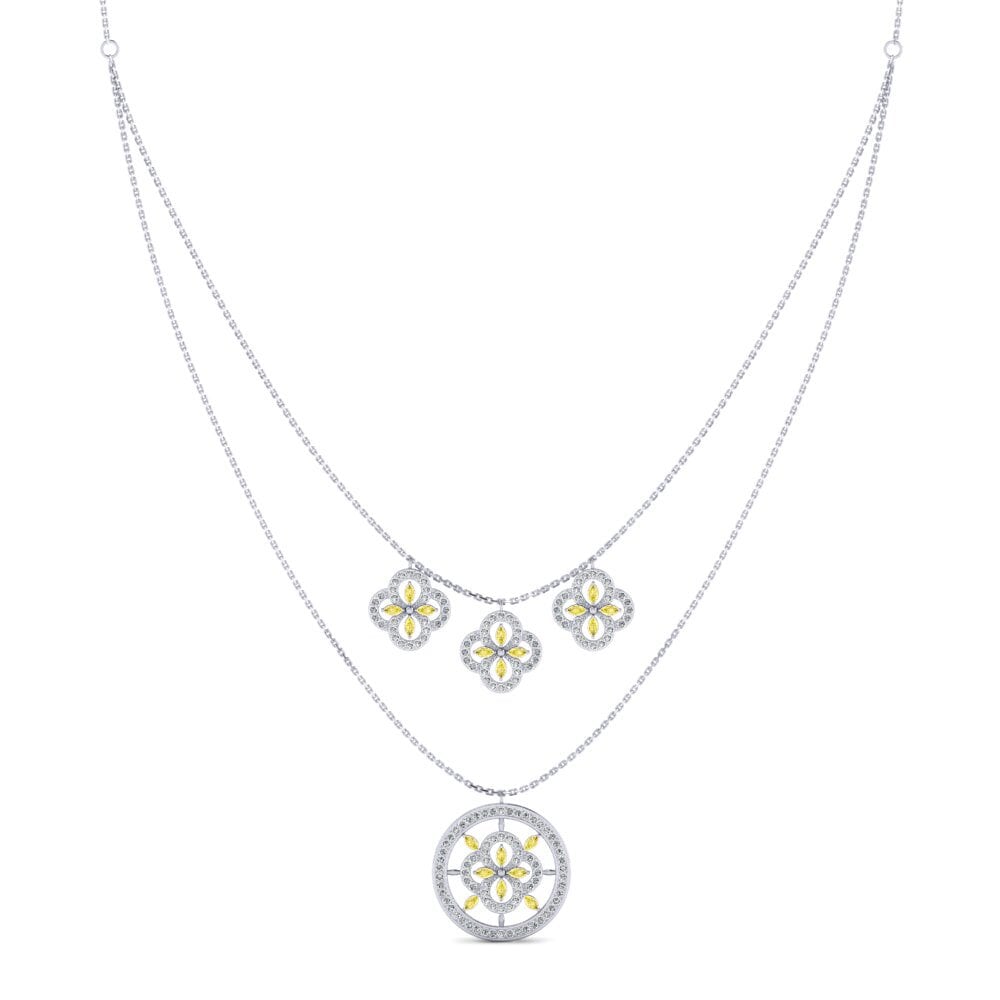 Zafiro amarillo Collar de Mujer Obdal