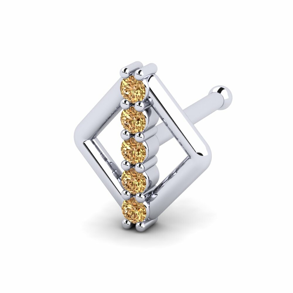 Bruine Diamant Neus Pin Obediah