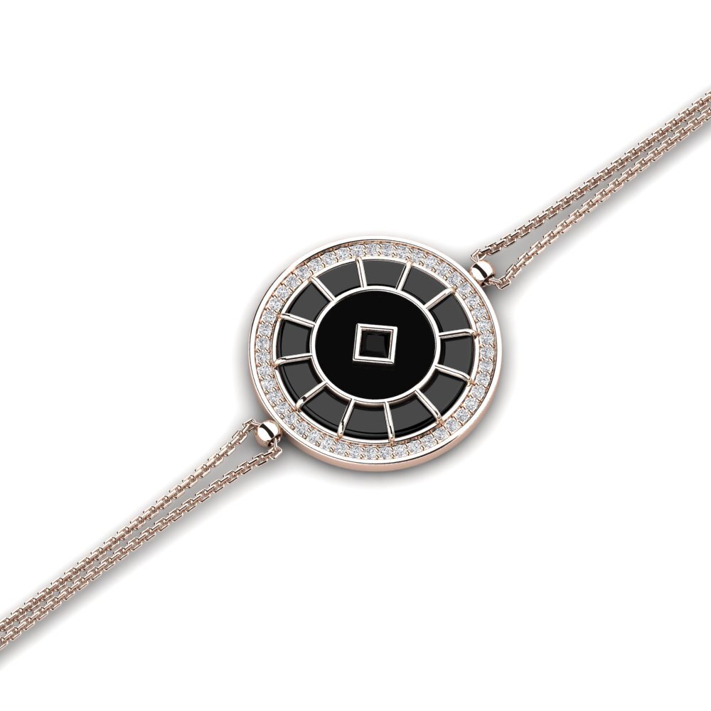 14k Oro Rosa Zafiro negro Pulsera de Mujer Oberg