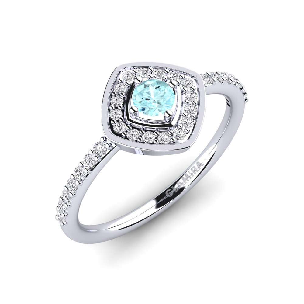 Aquamarine Engagement Ring Oblique