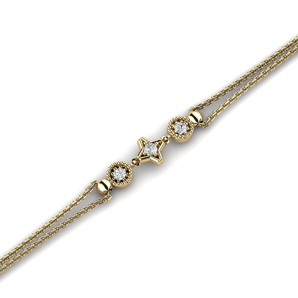 9k Oro Amarillo Diamante cultivado en laboratorio Pulsera de Mujer Obstans