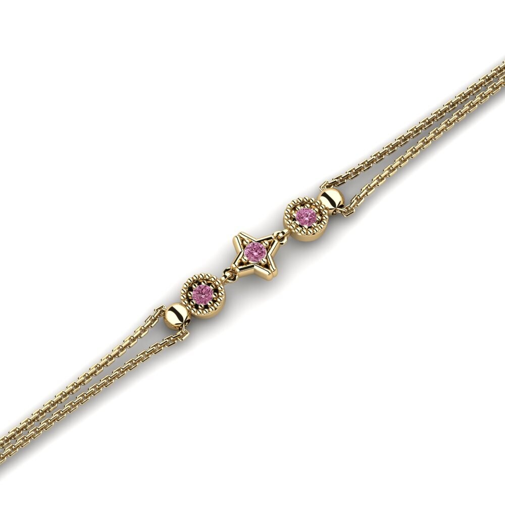 14ct Yellow Gold Rhodolite Garnet Women's Bracelet Obstans