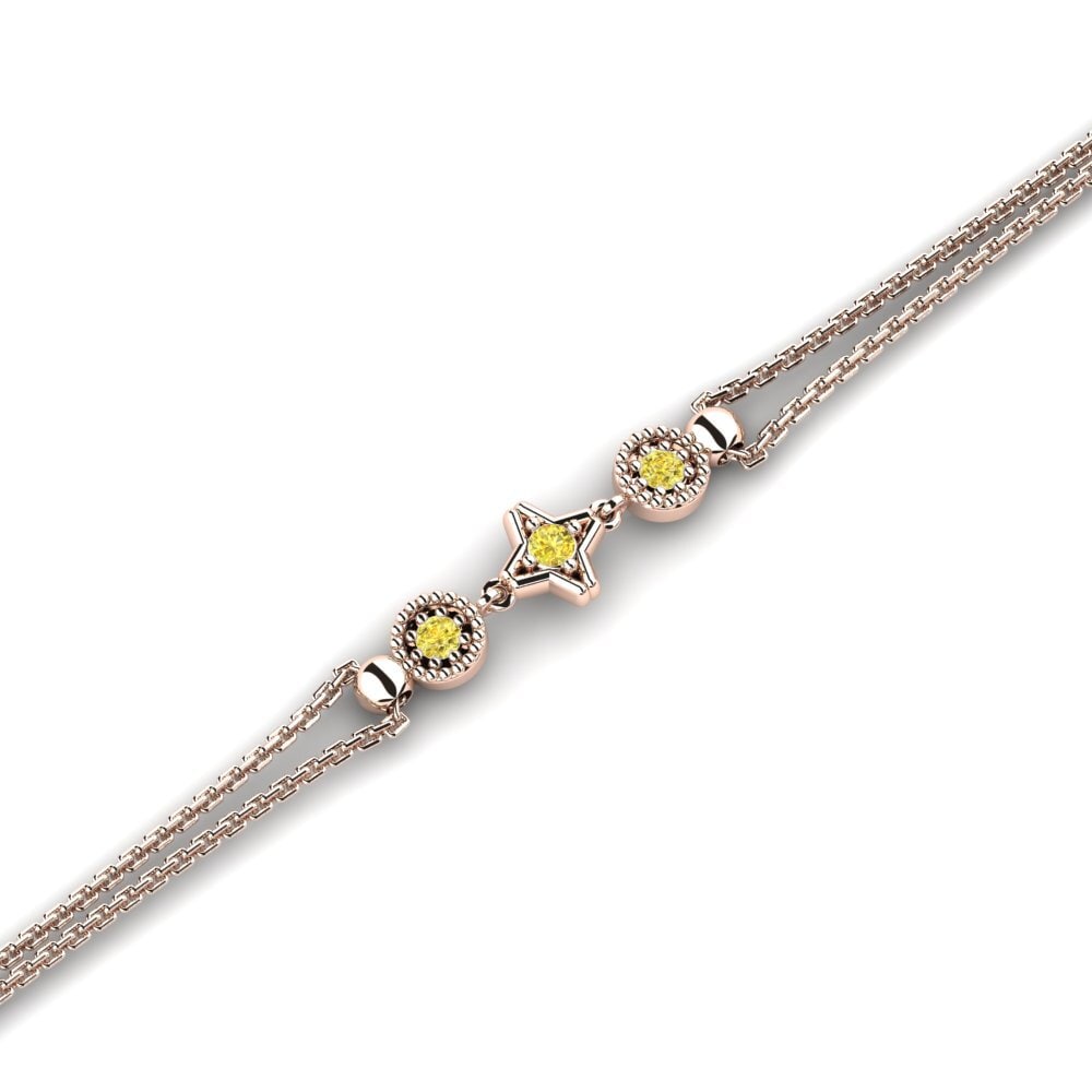 9ct Rose Gold Yellow Sapphire Women's Bracelet Obstans